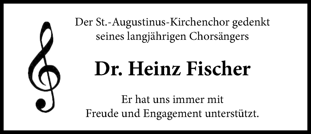 Traueranzeigen Von Heinz Fischer Om Trauer De