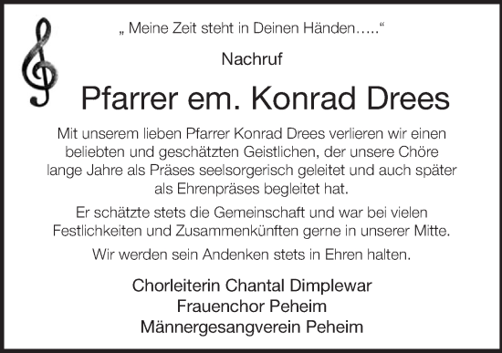 Traueranzeigen Von Konrad Drees Om Trauer De