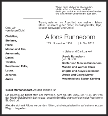 Anzeige von Alfons Runnebom von OM-Medien