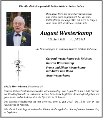 Anzeige von August Westerkamp von OM-Medien