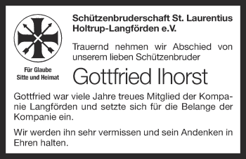 Anzeige von Gottfried Ihorst von OM-Medien