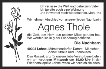 Anzeige von Agnes Thole von OM-Medien