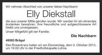 Anzeige von Elly Diekstall von OM-Medien