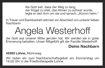 Anzeige von Angela Westerhoff von OM-Medien