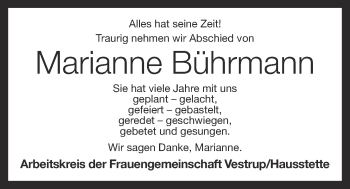 Anzeige von Marianne Bührmann von OM-Medien