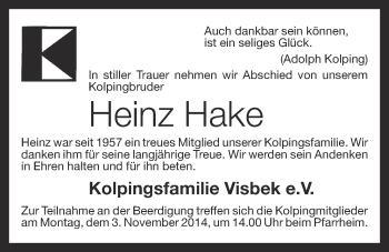 Anzeige von Heinz Hake von OM-Medien