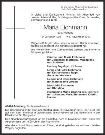 Anzeige von Maria Eichmann von OM-Medien