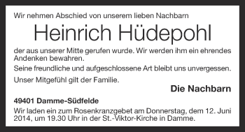 Anzeige von Heinrich Hüdepohl von OM-Medien