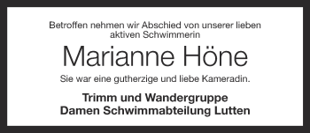 Anzeige von Marianne Höne von OM-Medien