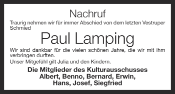 Anzeige von Paul Lamping von OM-Medien