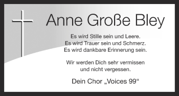 Anzeige von Anne Große Bley  von OM-Medien