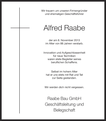 Anzeige von Alfred Raabe von OM-Medien