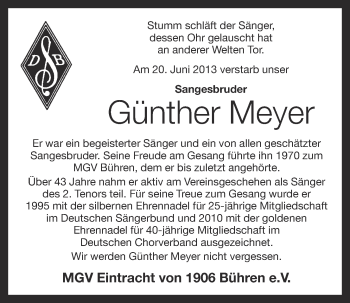 Anzeige von Günther Meyer von OM-Medien