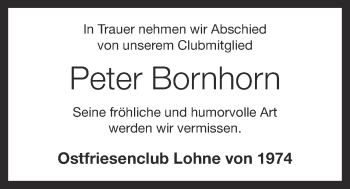 Anzeige von Peter Bornhorn von OM-Medien