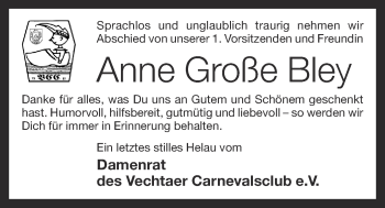 Anzeige von Anne Große Bley  von OM-Medien