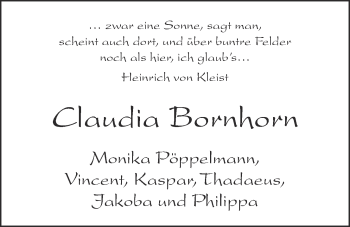 Anzeige von Claudia Bornhorn von OM-Medien