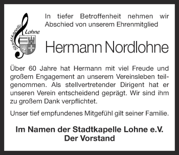 Anzeige von Hermann Nordlohne von OM-Medien