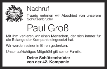 Anzeige von Paul Groß von OM-Medien