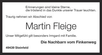 Anzeige von Martin Fleige von OM-Medien