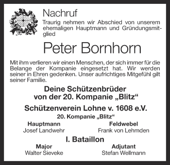 Anzeige von Peter Bornhorn von OM-Medien