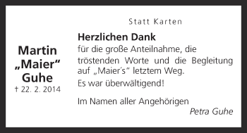 Anzeige von Martin Guhe von OM-Medien