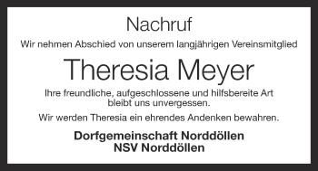 Anzeige von Theresia Meyer von OM-Medien