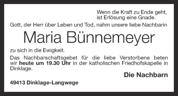 Anzeige von Maria Bünnemeyer von OM-Medien