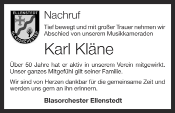 Anzeige von Karl Kläne von OM-Medien