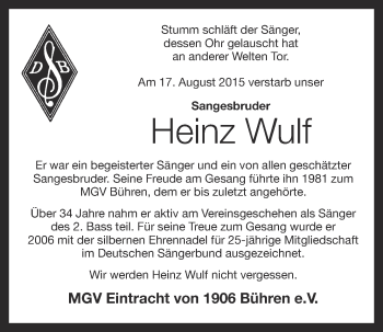 Anzeige von Heinz Wulf von OM-Medien