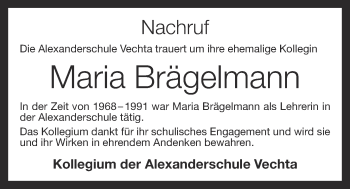 Anzeige von Maria Brägelmann von OM-Medien