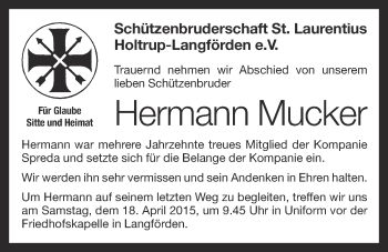 Anzeige von Hermann Mucker von OM-Medien