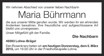 Anzeige von Maria Bührmann von OM-Medien