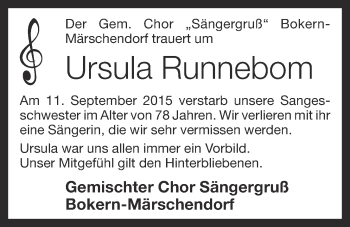 Anzeige von Ursula Runnebom von OM-Medien