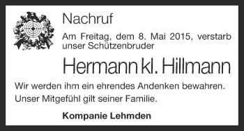 Anzeige von Hermann  klein Hillmann von OM-Medien