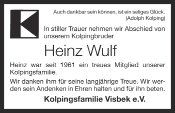 Anzeige von Heinz Wulf von OM-Medien