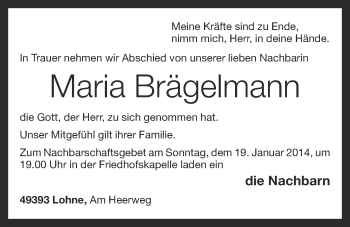 Anzeige von Maria Brägelmann von OM-Medien