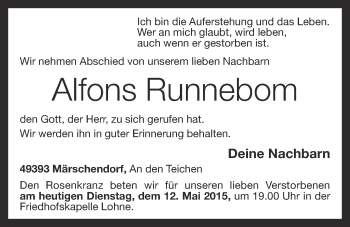 Anzeige von Alfons Runnebom von OM-Medien