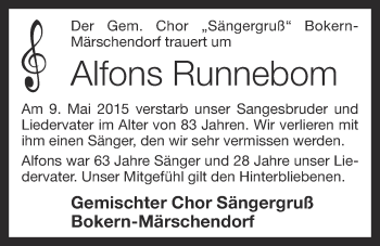 Anzeige von Alfons Runnebom von OM-Medien