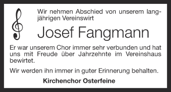 Anzeige von Josef Fangmann von OM-Medien