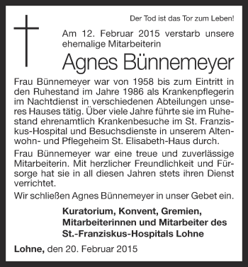 Anzeige von Agnes Bünnemeyer von OM-Medien