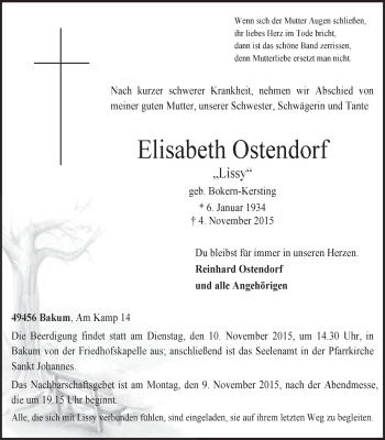 Anzeige von Elisabeth Ostendorf von OM-Medien