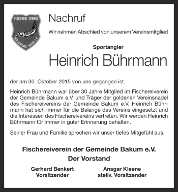 Anzeige von Heinrich Bührmann von OM-Medien