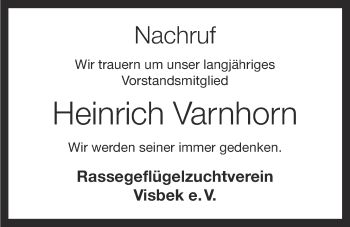 Anzeige von Heinrich Varnhorn von OM-Medien