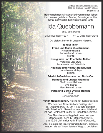 Anzeige von Ida Quebbemann von OM-Medien