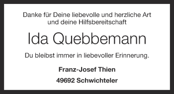 Anzeige von Ida Quebbemann von OM-Medien