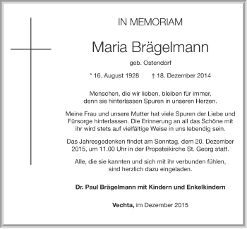 Anzeige von Maria Brägelmann von OM-Medien