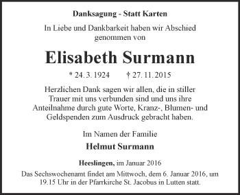 Anzeige von Elisabeth Surmann von OM-Medien