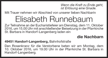 Anzeige von Elisabeth Runnebaum von OM-Medien