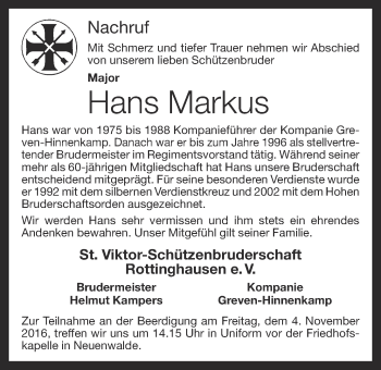 Anzeige von Hans Markus von OM-Medien