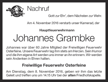 Anzeige von Johannes Grambke von OM-Medien